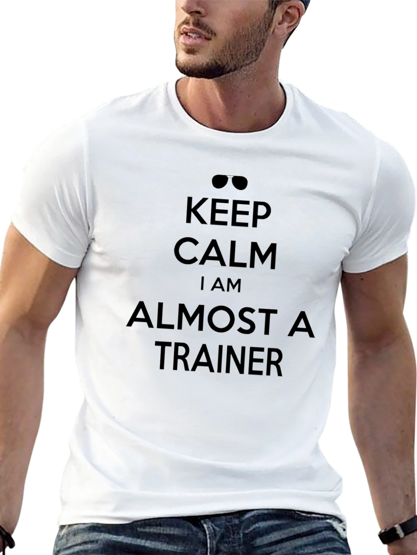 Keep Calm Almost a Trainer Black T-Shirt