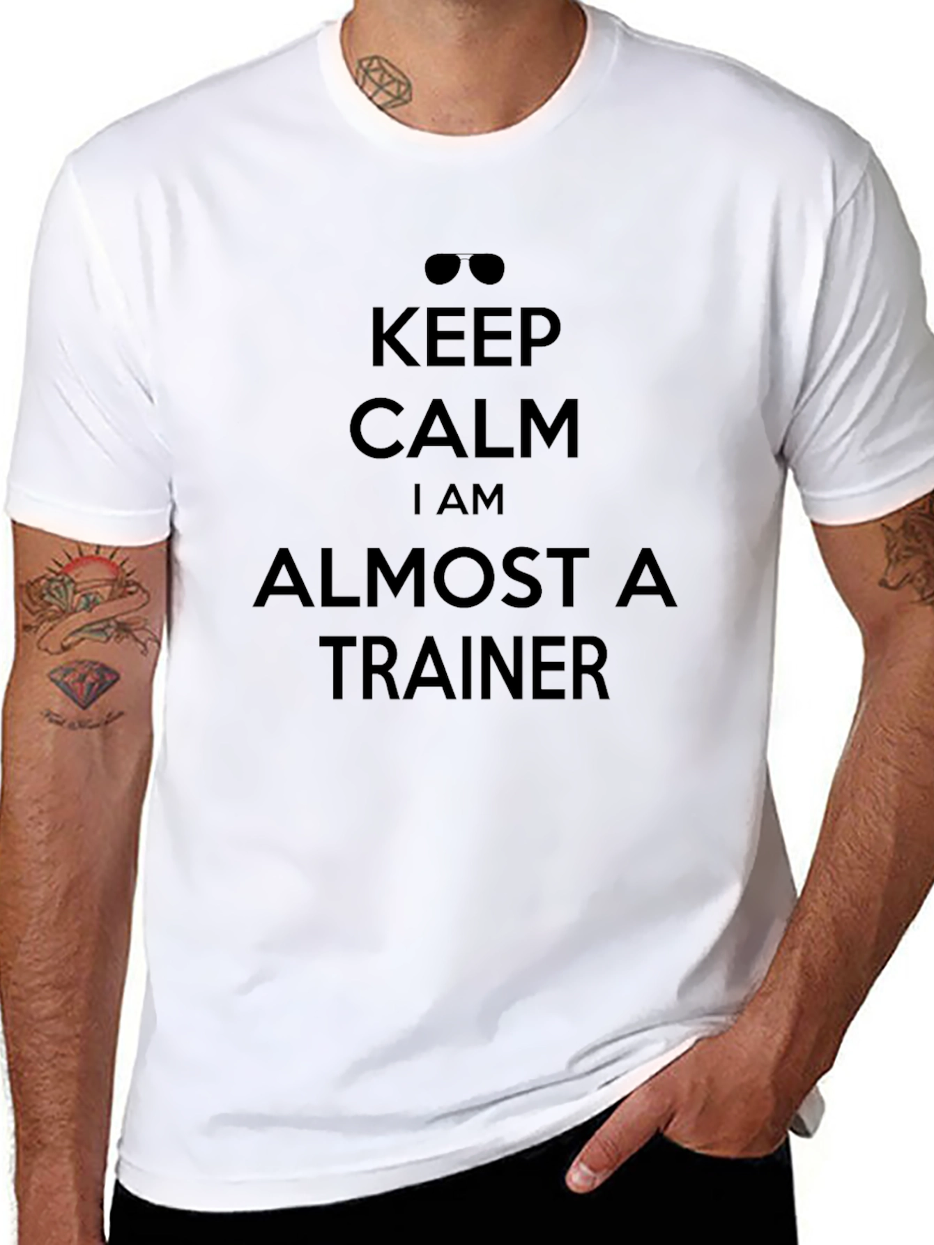 Keep Calm Almost a Trainer Black T-Shirt