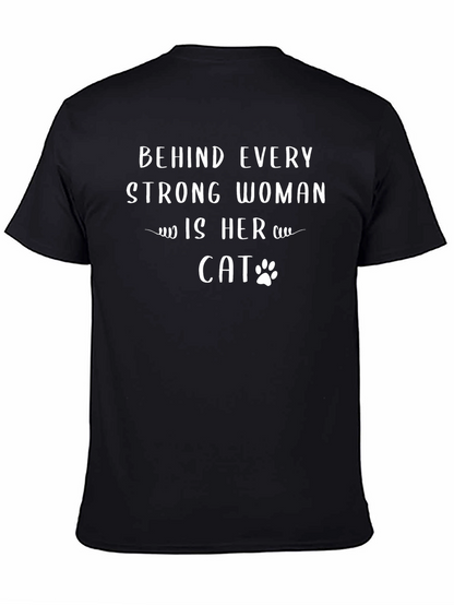 Strong Woman Cat T-Shirt - Funny Cat Lover Tee