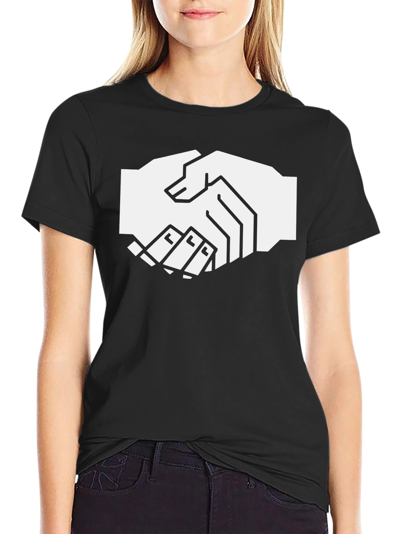 Handshake Graphic Black T-Shirt
