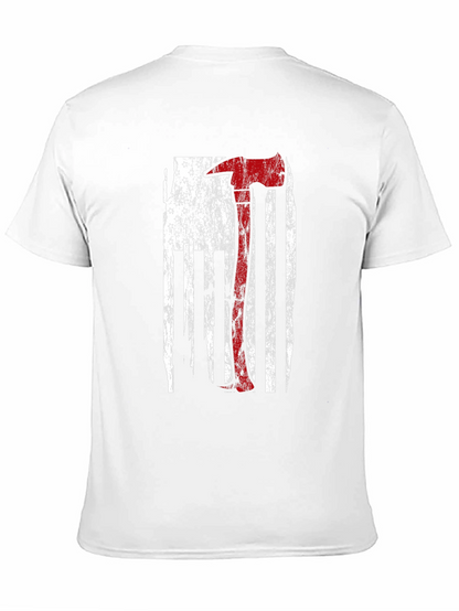 Firefighter Axe US Flag T-Shirt