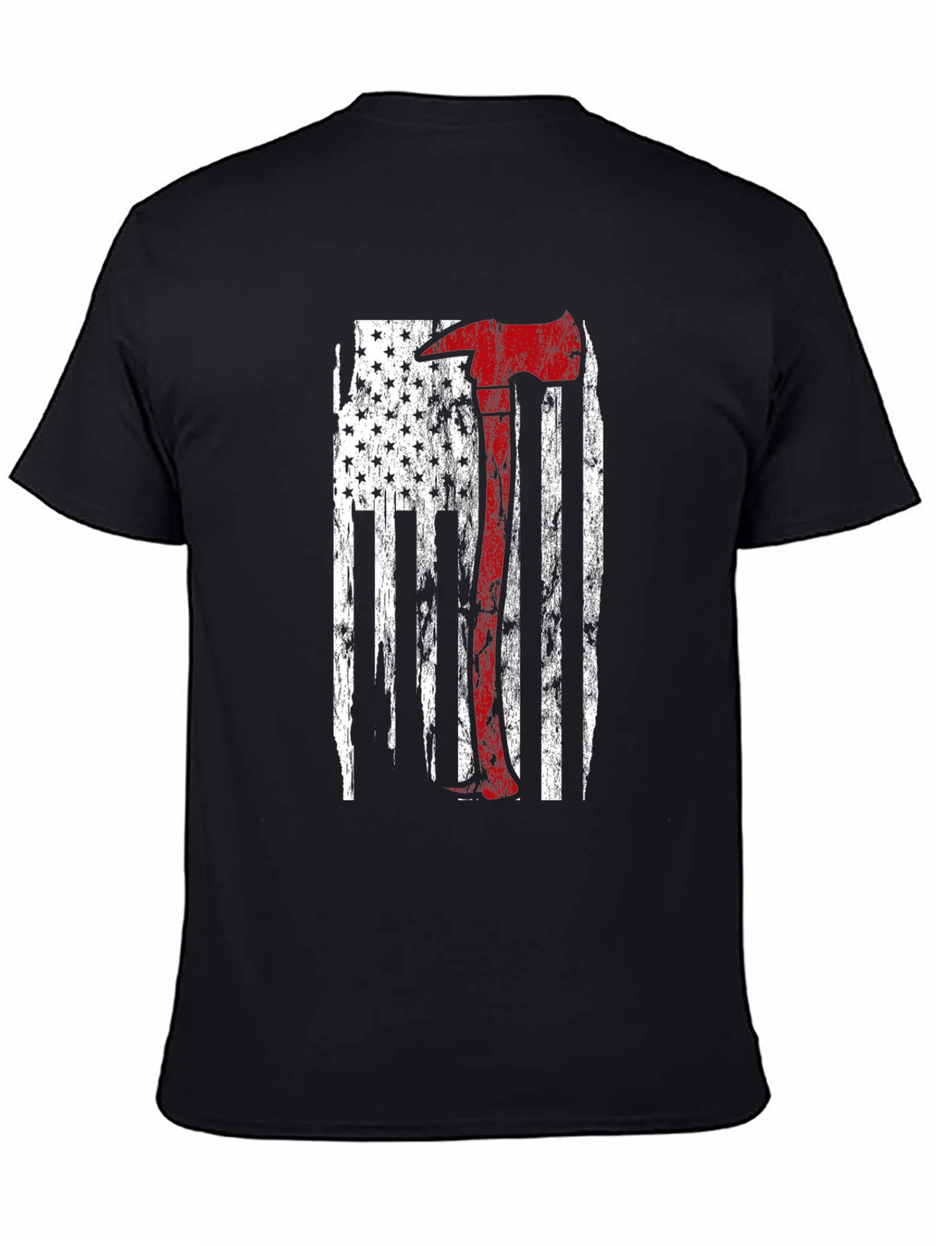 Firefighter Axe US Flag T-Shirt