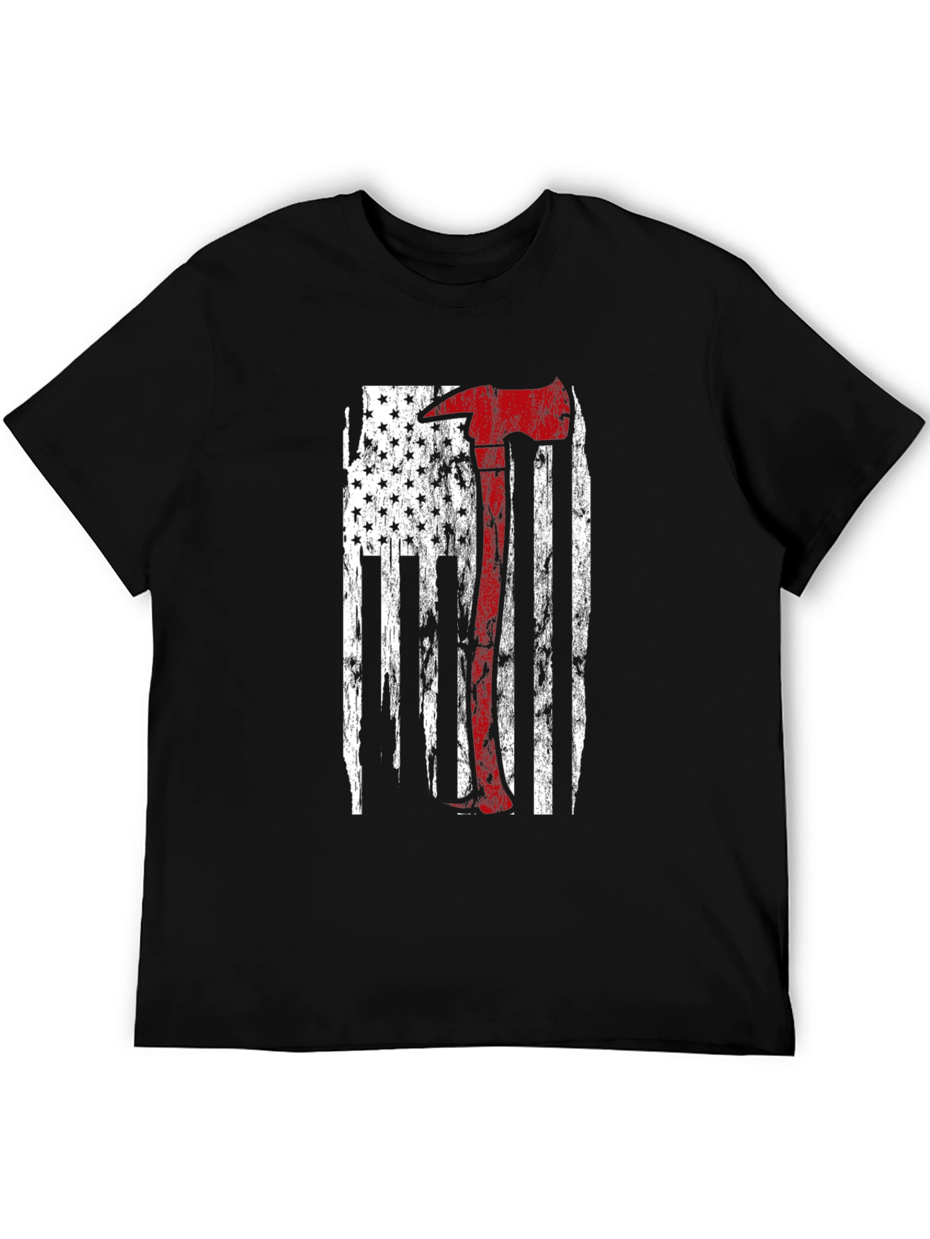 Firefighter Axe US Flag T-Shirt