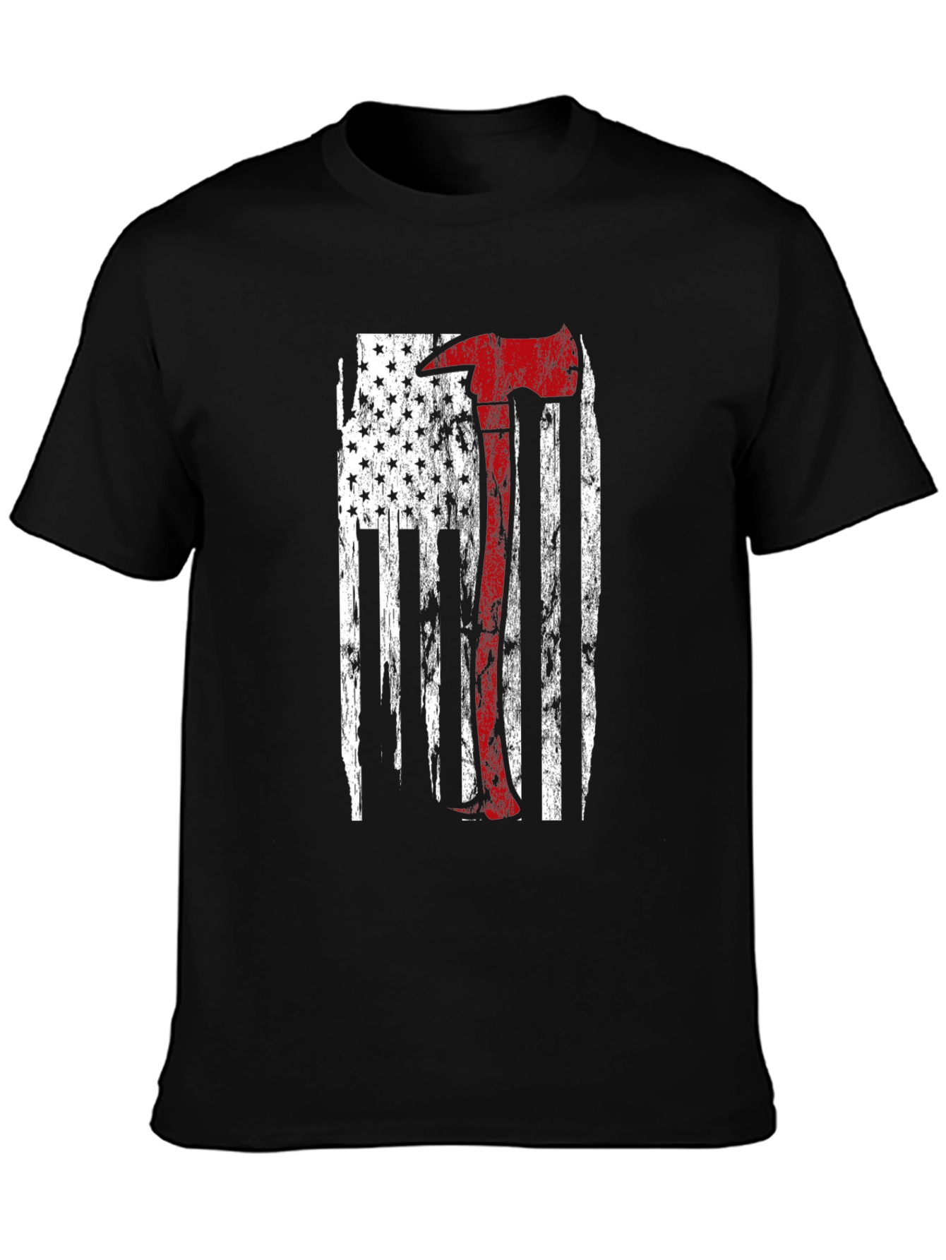 Firefighter Axe US Flag T-Shirt