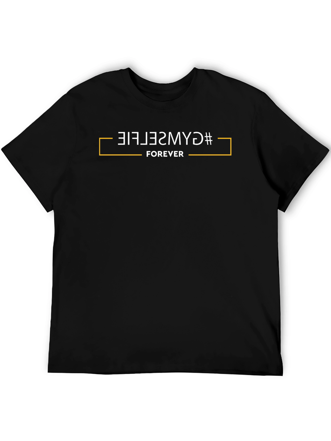 Gym Selfie Forever Black Cotton Tee