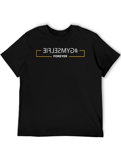 Gym Selfie Forever Black Cotton Tee