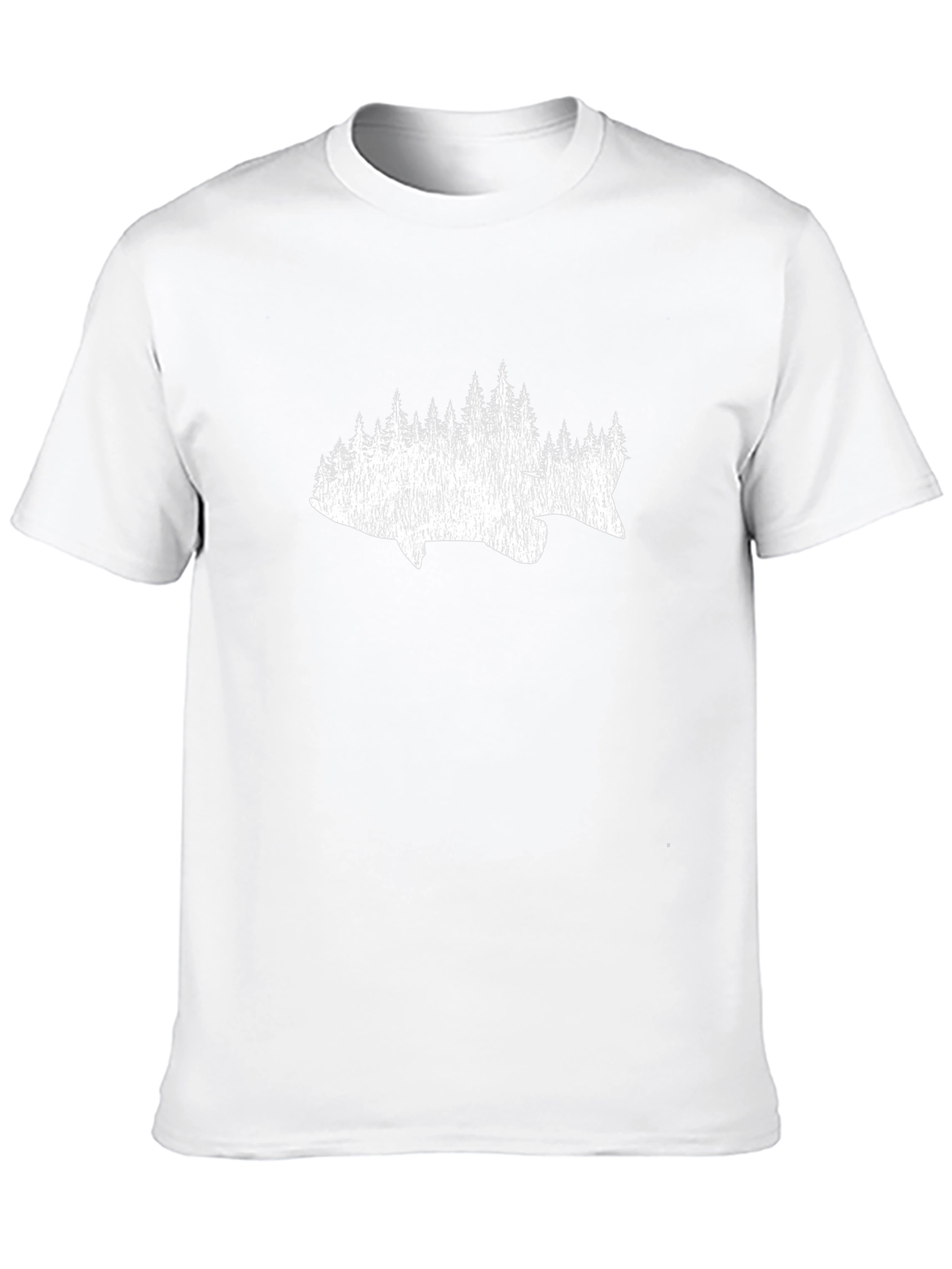 Fish & Trees Graphic Tee - Black Cotton T-Shirt