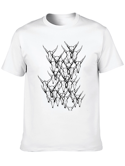 Skull Pile Graphic Print Black T-Shirt