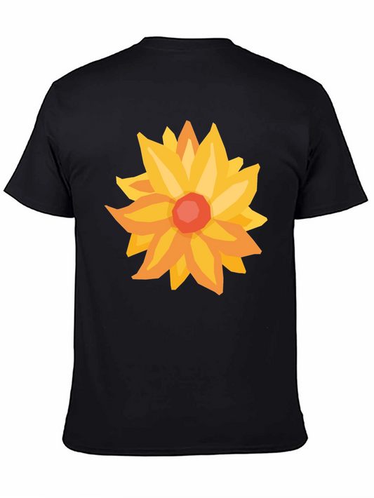 Floral Graphic Tee - Black T-Shirt with Flower Design