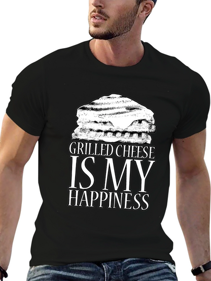 Grilled Cheese Happiness Black T-Shirt