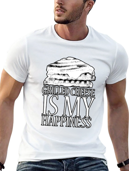 Grilled Cheese Happiness Black T-Shirt