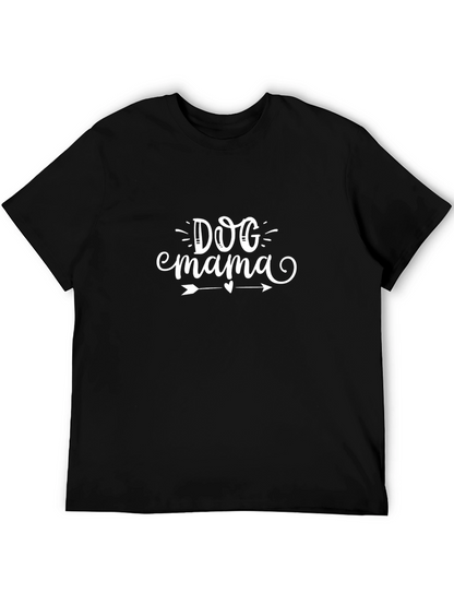 Dog Mama Graphic Tee - Black Cotton Shirt