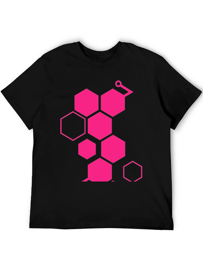 Geometric Hexagon Graphic Tee - Casual Style
