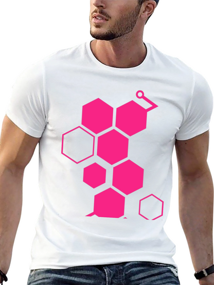Geometric Hexagon Graphic Tee - Casual Style