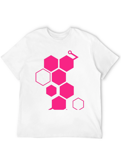 Geometric Hexagon Graphic Tee - Casual Style
