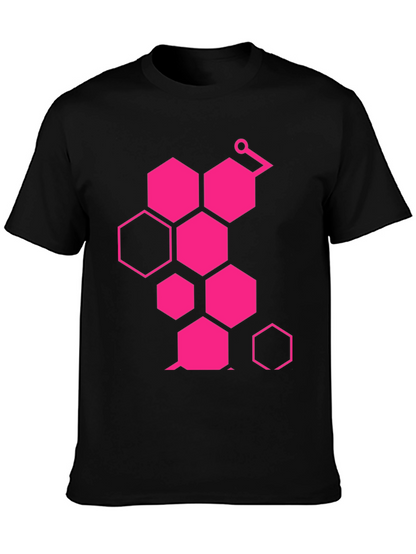 Geometric Hexagon Graphic Tee - Casual Style