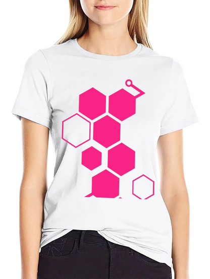 Geometric Hexagon Graphic Tee - Casual Style