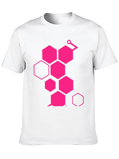 Geometric Hexagon Graphic Tee - Casual Style