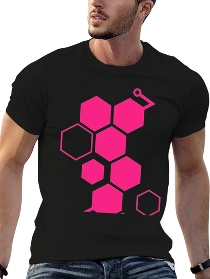Geometric Hexagon Graphic Tee - Casual Style