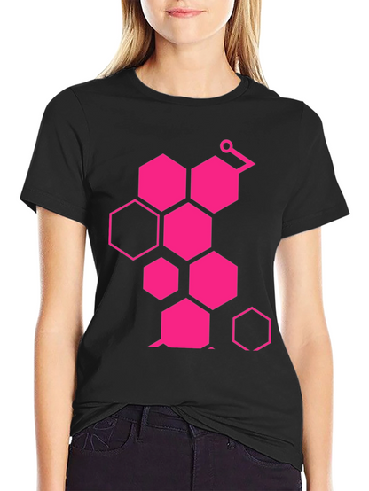 Geometric Hexagon Graphic Tee - Casual Style