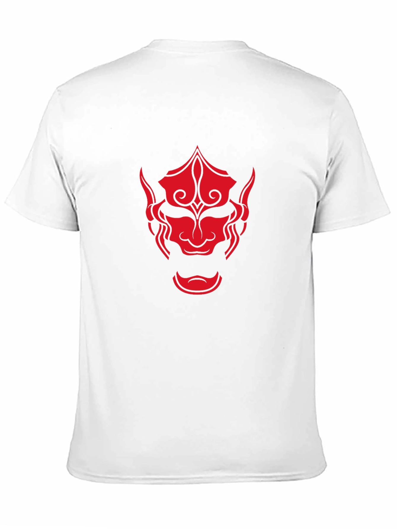 Red Oni Mask Graphic Black T-Shirt