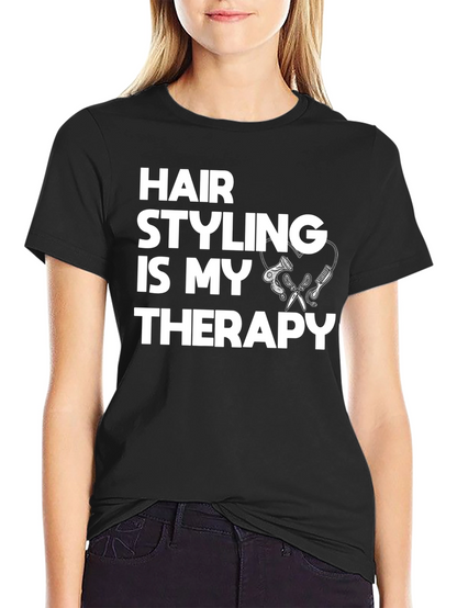 Hair Styling is My Therapy Black T-Shirt