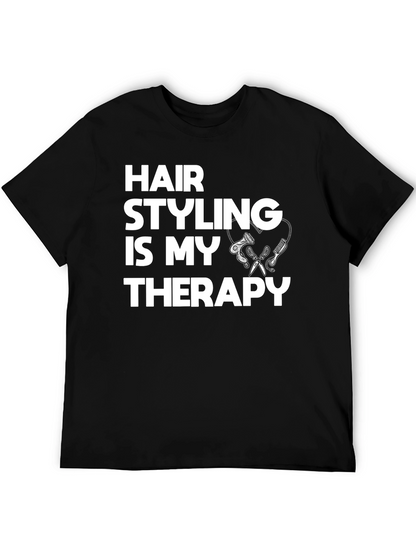 Hair Styling is My Therapy Black T-Shirt