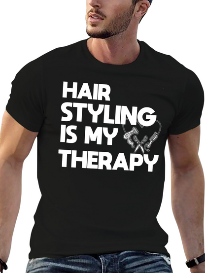 Hair Styling is My Therapy Black T-Shirt
