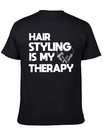 Hair Styling is My Therapy Black T-Shirt