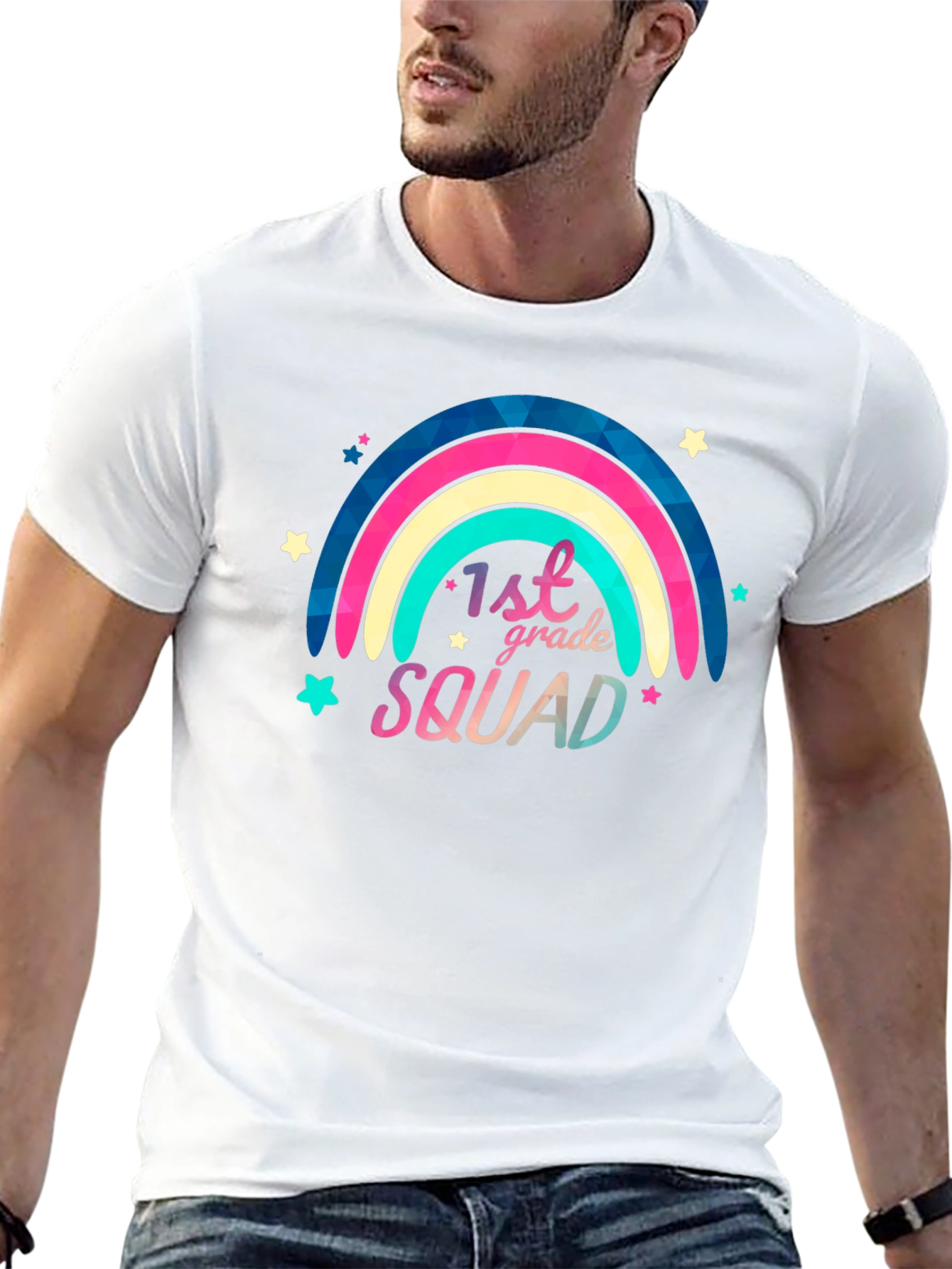 1st Grade Squad Rainbow Graphic T-Shirt