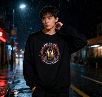 Hello Traveler! Welcome to Pandemonium' Mechanical Graphic Crewneck