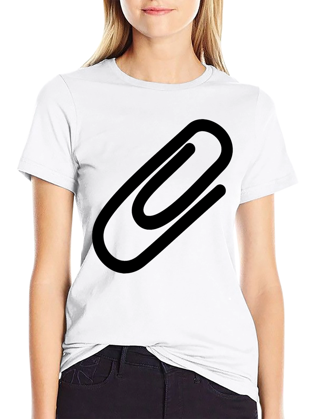 Paperclip Graphic Black T-Shirt