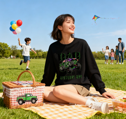 Dad of the Birthday Boy" Monster Truck Birthday Crewneck