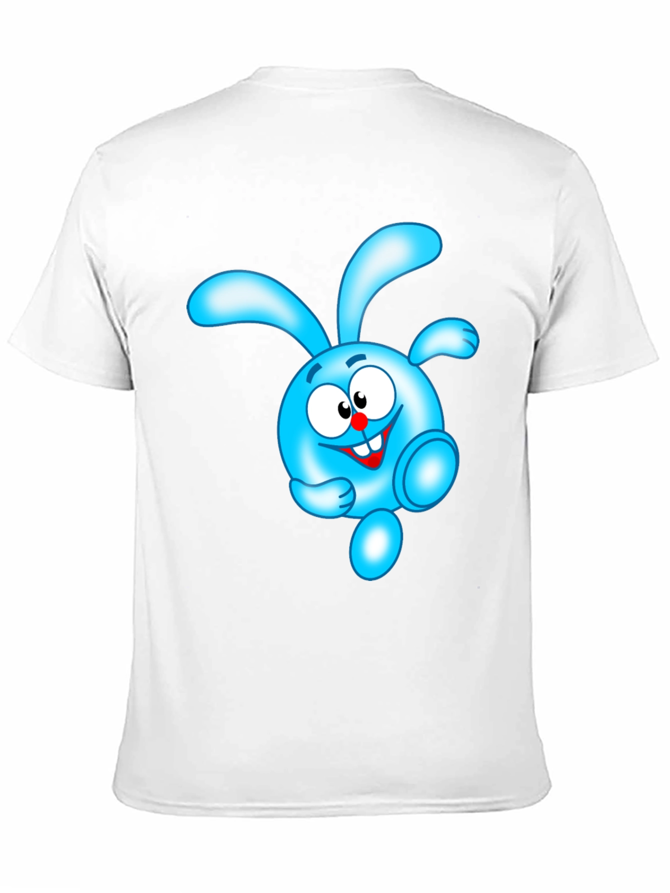 Blue Cartoon Character Black T-Shirt