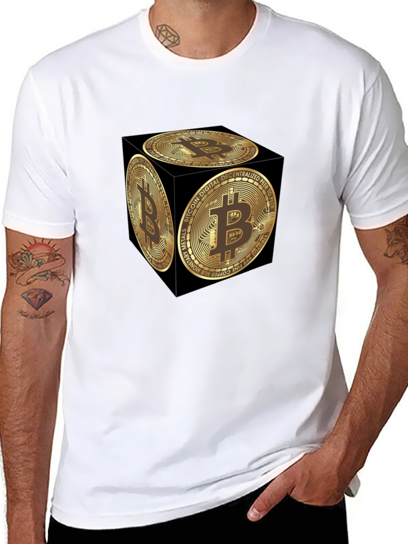 Bitcoin Cube Graphic Tee - Crypto Currency Fashion
