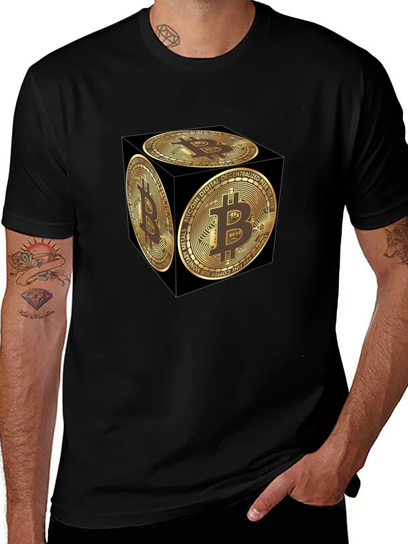 Bitcoin Cube Graphic Tee - Crypto Currency Fashion