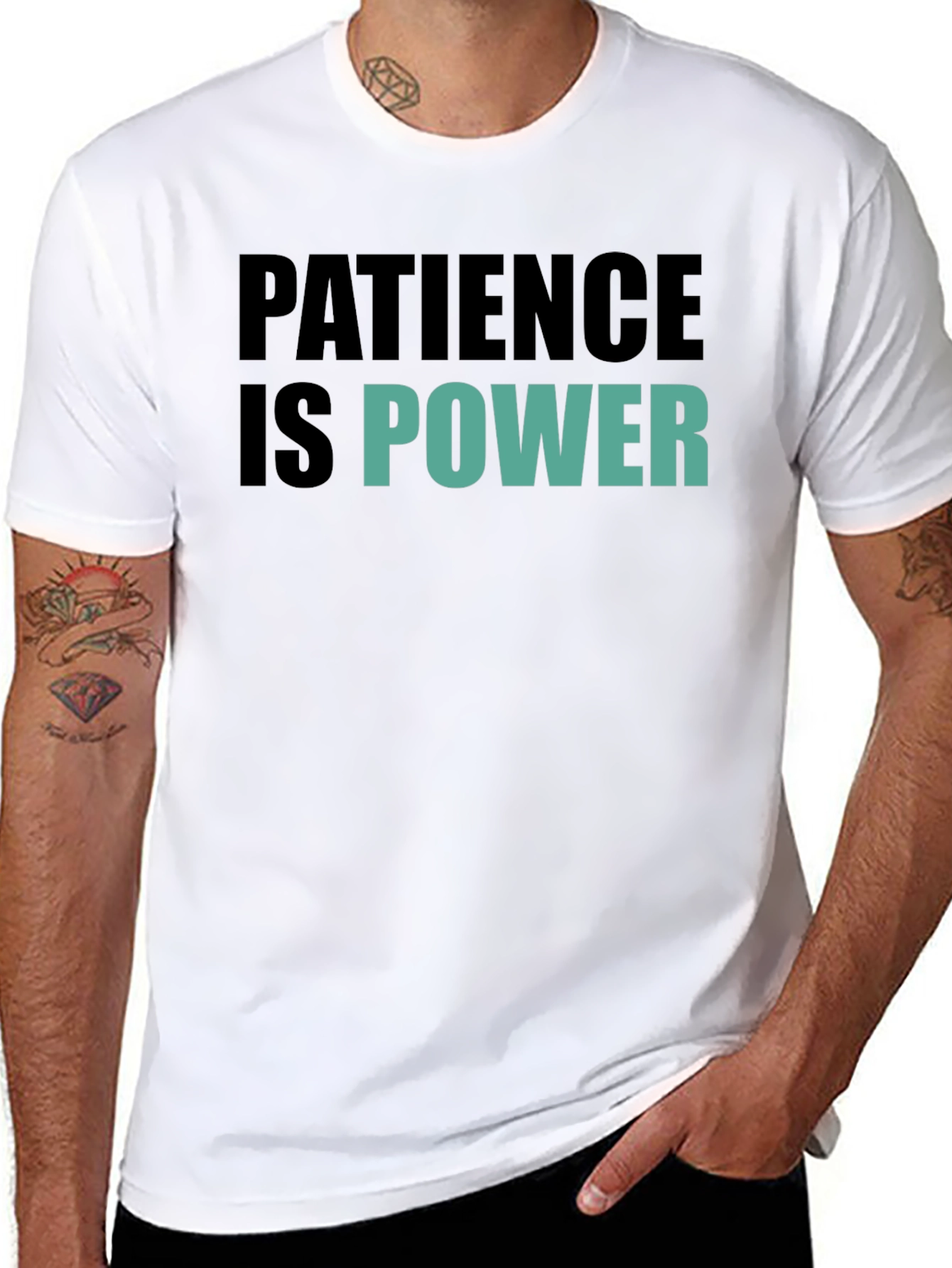 Patience is Power Graphic Tee - Motivational Black T-Shirt