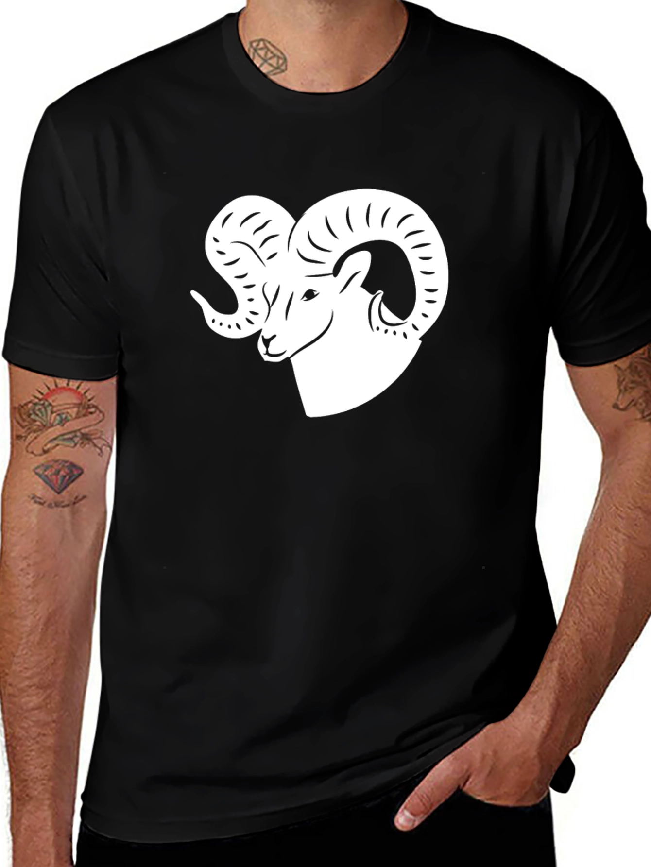 Ram Graphic Tee - Black Cotton Blend
