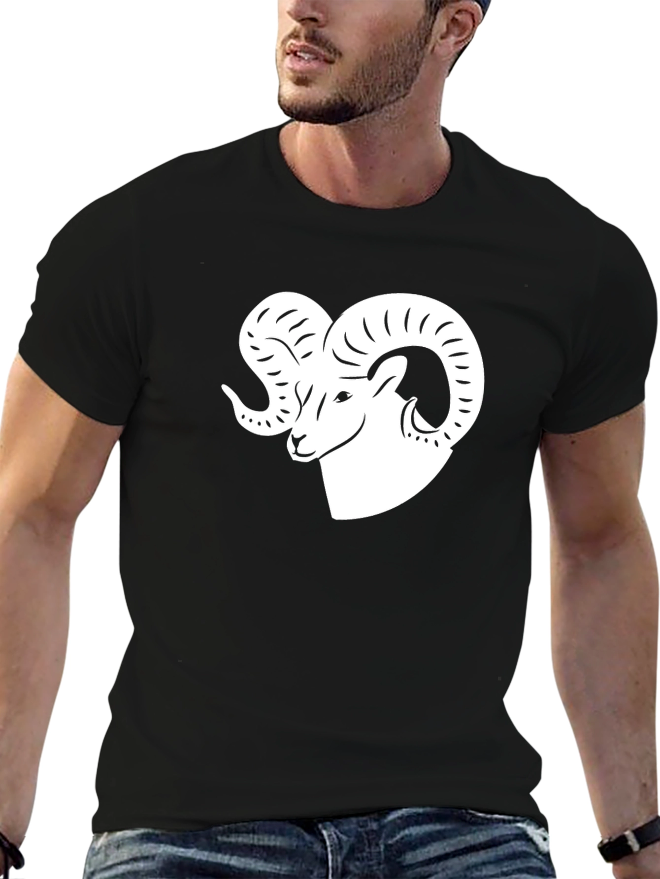 Ram Graphic Tee - Black Cotton Blend