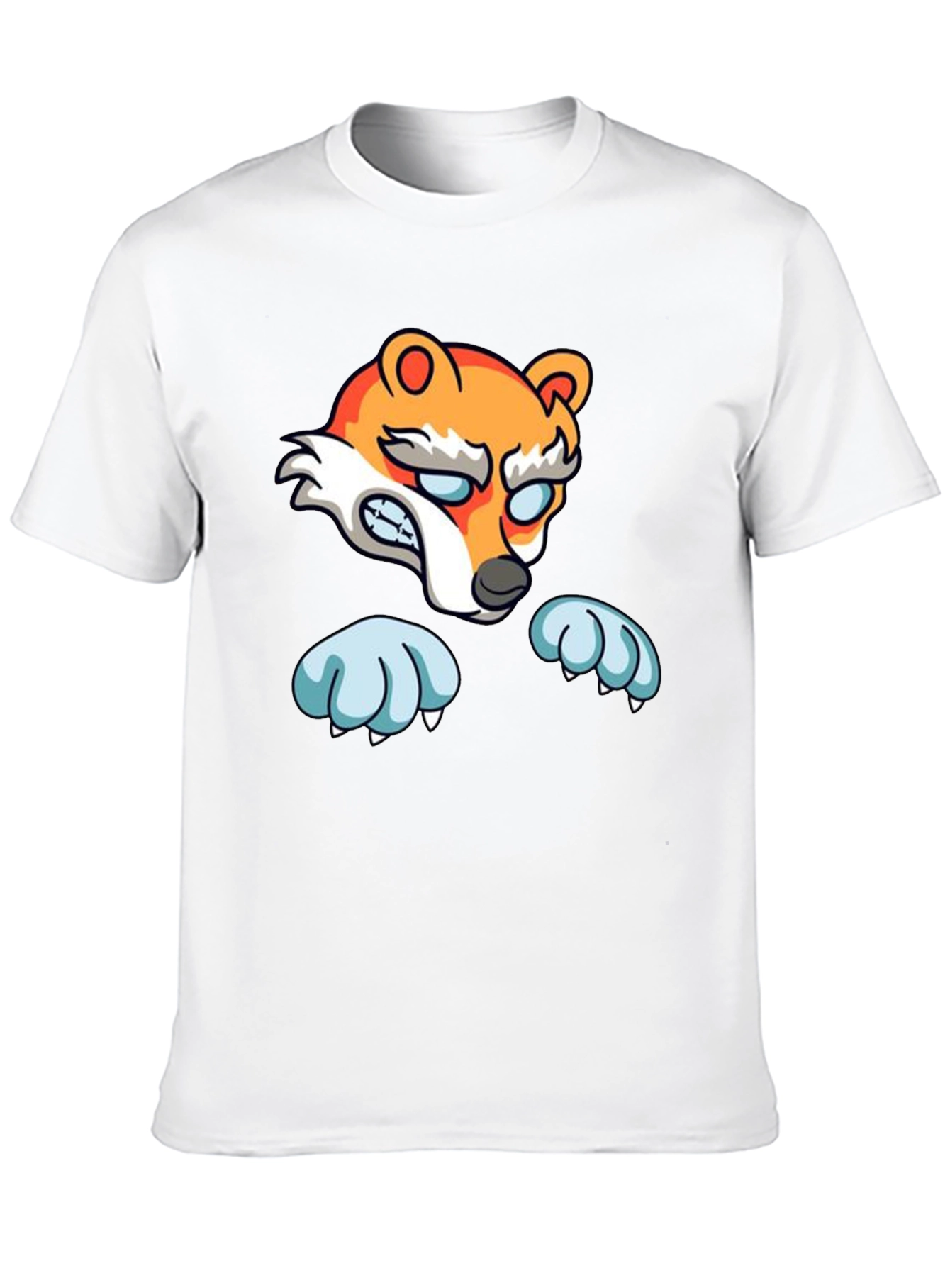 Cartoon Fox Graphic Black T-Shirt