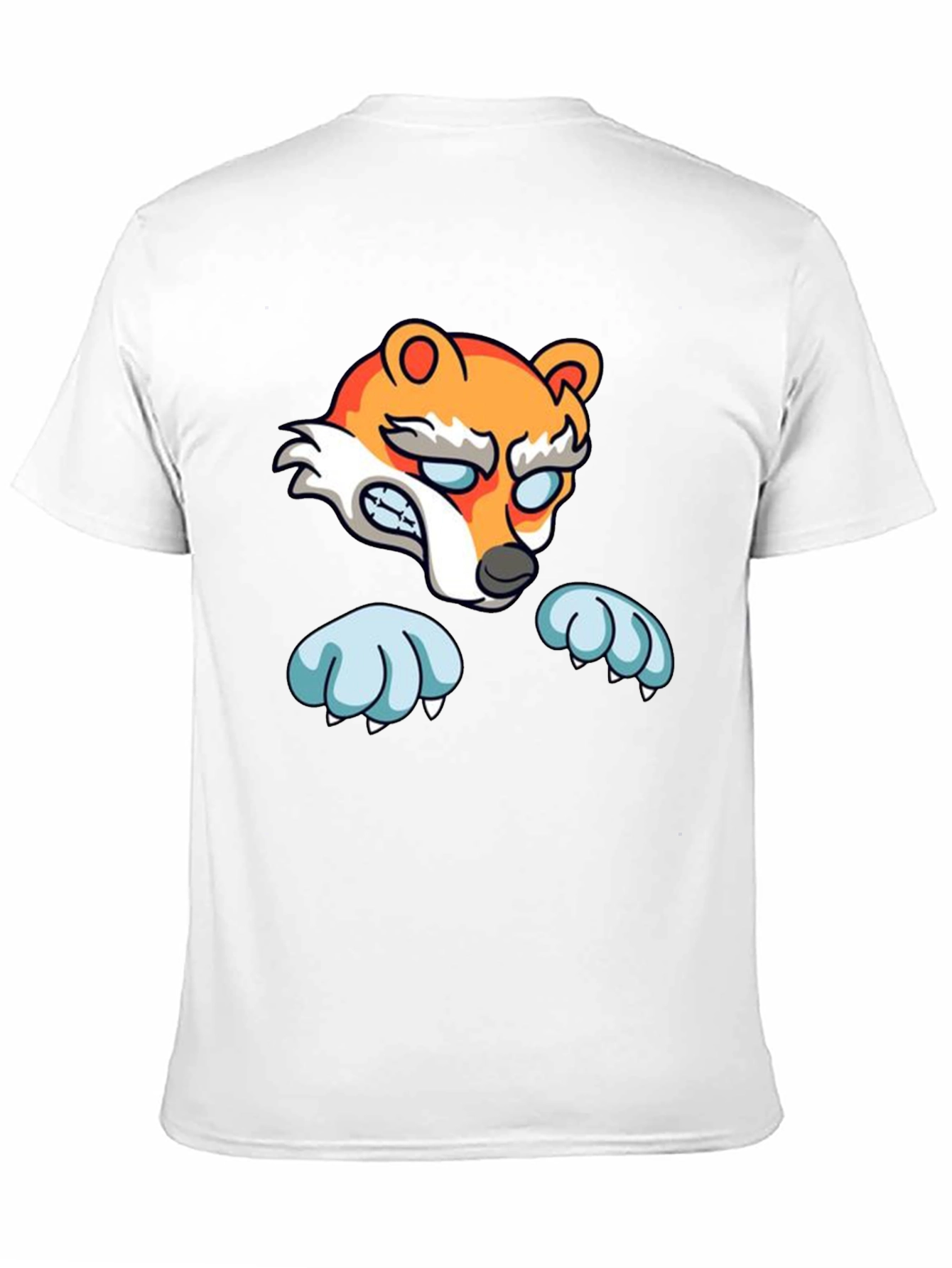 Cartoon Fox Graphic Black T-Shirt