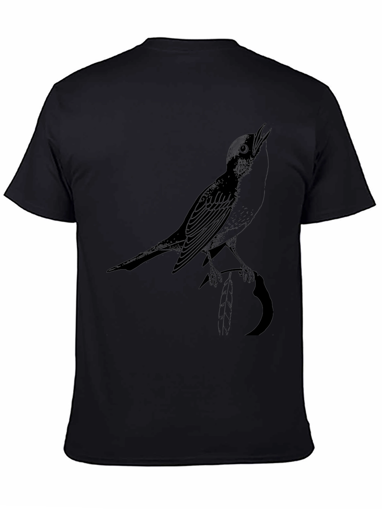 Bird Graphic Black Tee - Stylish Mens Casual Wear