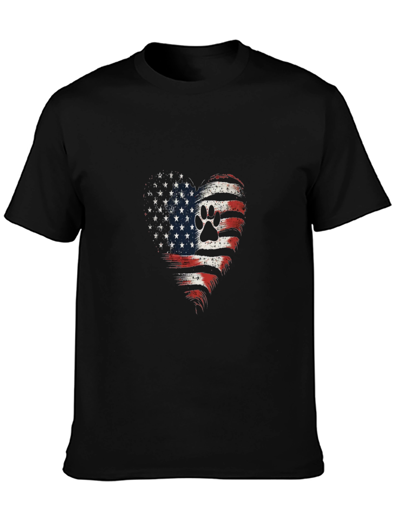 Patriotic Paw Print Heart T-Shirt