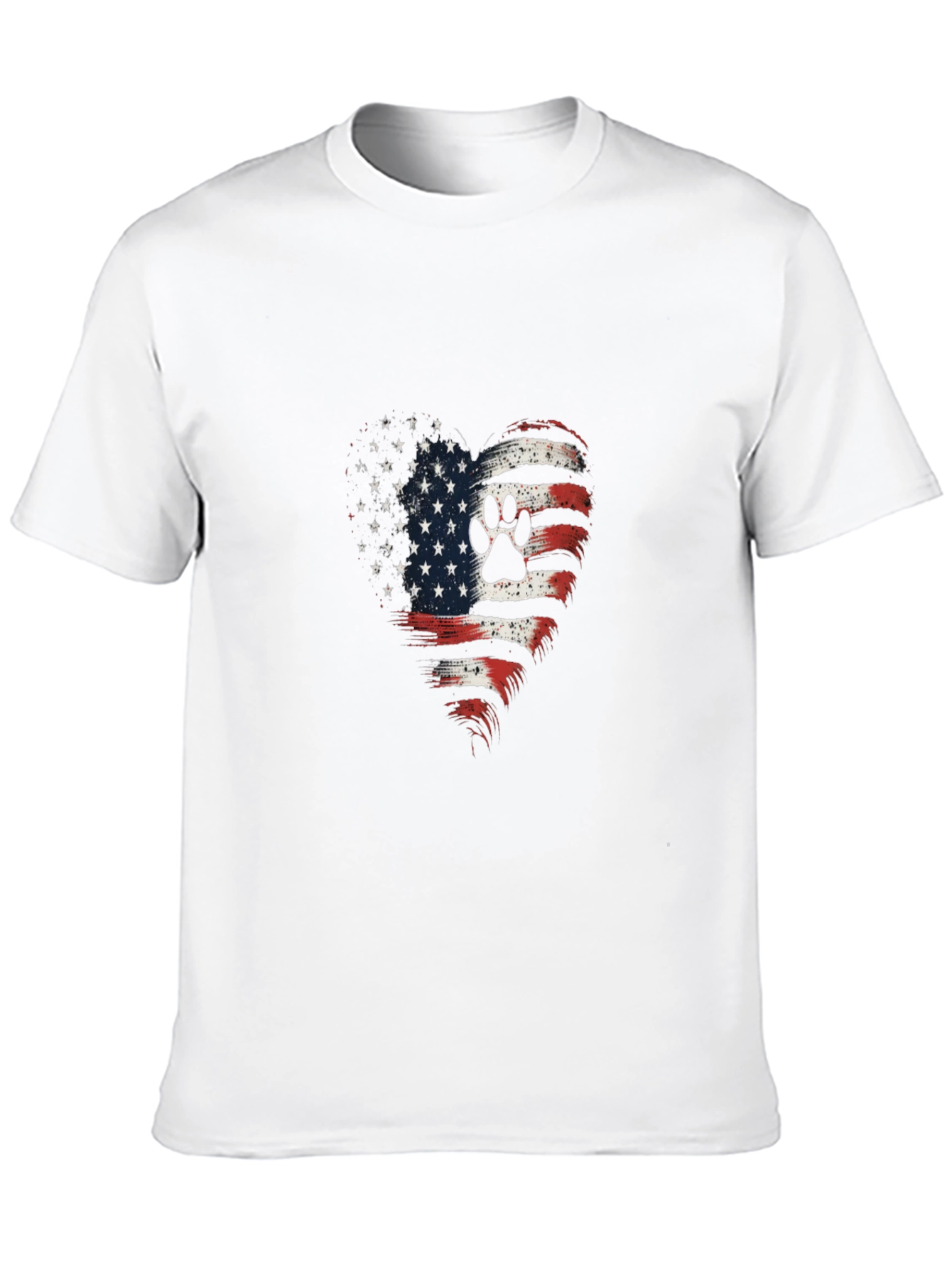 Patriotic Paw Print Heart T-Shirt