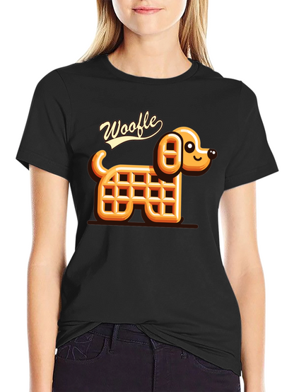 Woofle Waffle Dog Black T-Shirt