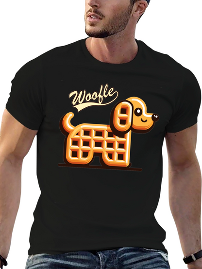 Woofle Waffle Dog Black T-Shirt