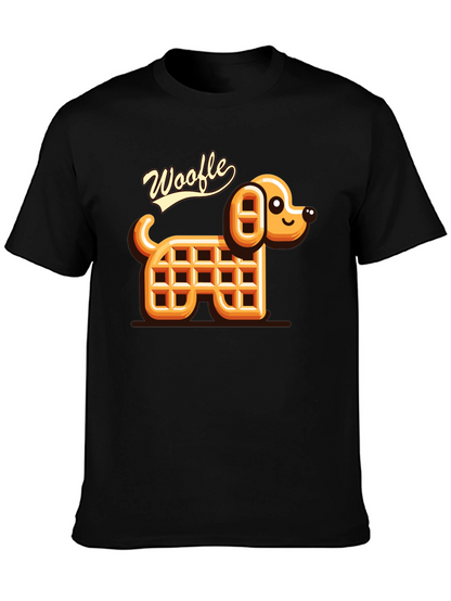 Woofle Waffle Dog Black T-Shirt