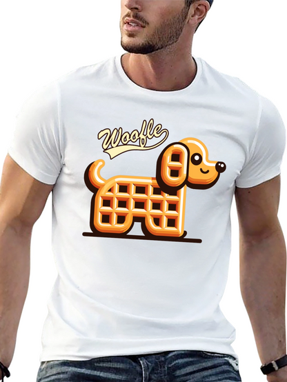 Woofle Waffle Dog Black T-Shirt