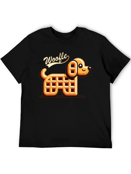 Woofle Waffle Dog Black T-Shirt