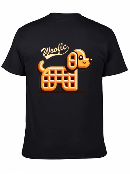 Woofle Waffle Dog Black T-Shirt